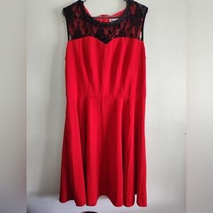 Red & Black Flowy Dress